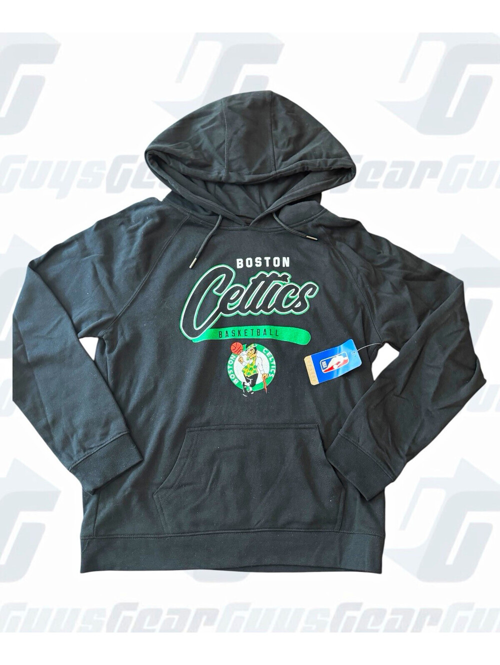 Boston Celtics NBA Official Pullover Hoodie Sweatshirt Size M Black/Green/White